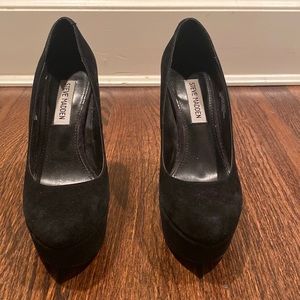 Black Suede Steve Madden Wedges